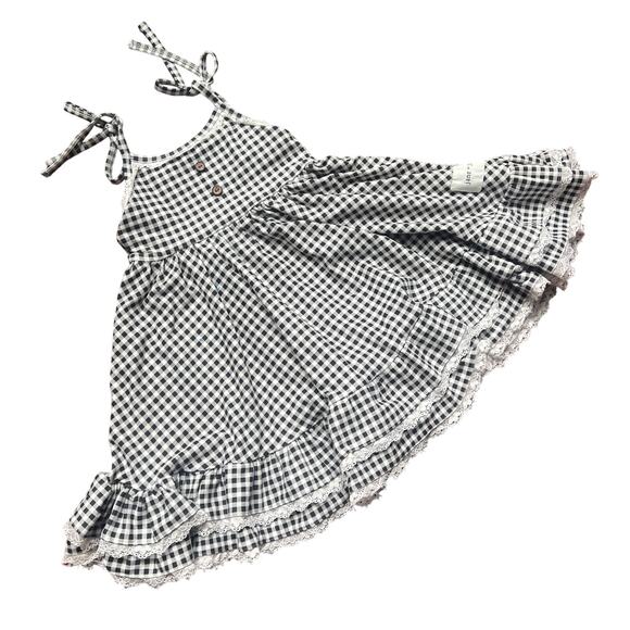 Jane + Jo Other - Jane + Jo dress 3T House Dress Black Gingham Super Soft Tie Shoulders Hem READ
